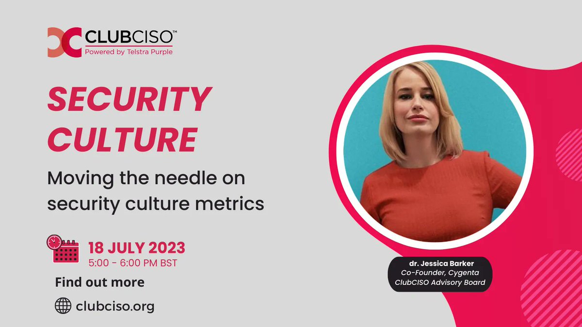 📢 How do we successfully measure security culture?

Hosted by <a href="/Jessica/">dark jessica</a> Barker, join the next Hot topic session to find out how metrics and reporting have the potential to close the communication gap between CISOs and the non-technical audiences.
buff.ly/3CRLGT6