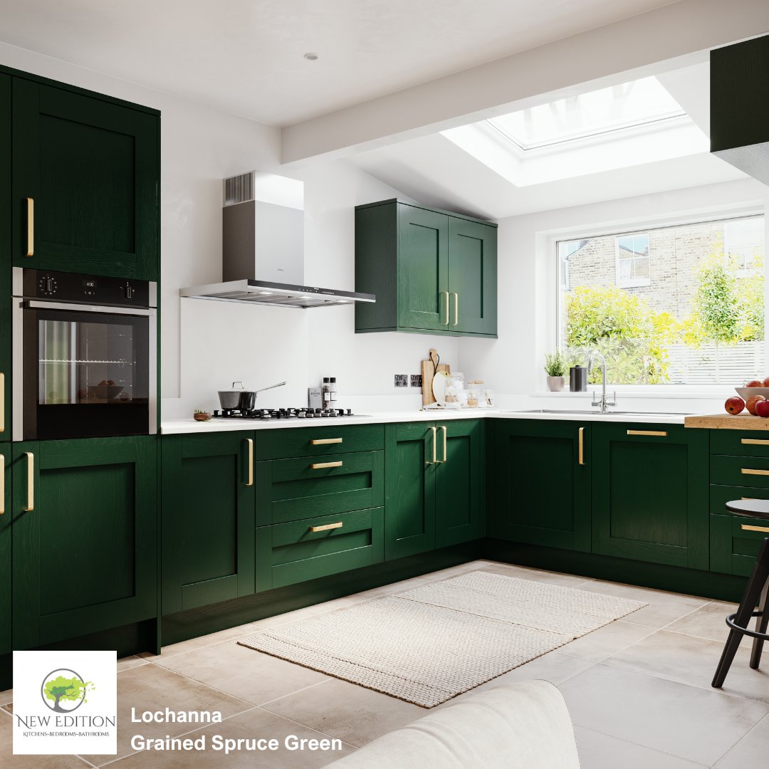 Looking for new kitchen doors? @LochAnnaKitchen Grained Spruce Green is a beautiful rich hue that is absolutely on-trend and will help you bring the outside in at a budget-friendly price. 𝗖𝗼𝗻𝘁𝗮𝗰𝘁 𝗨𝘀: ✉️ neweditionlimited@btinternet.com 01492 530162