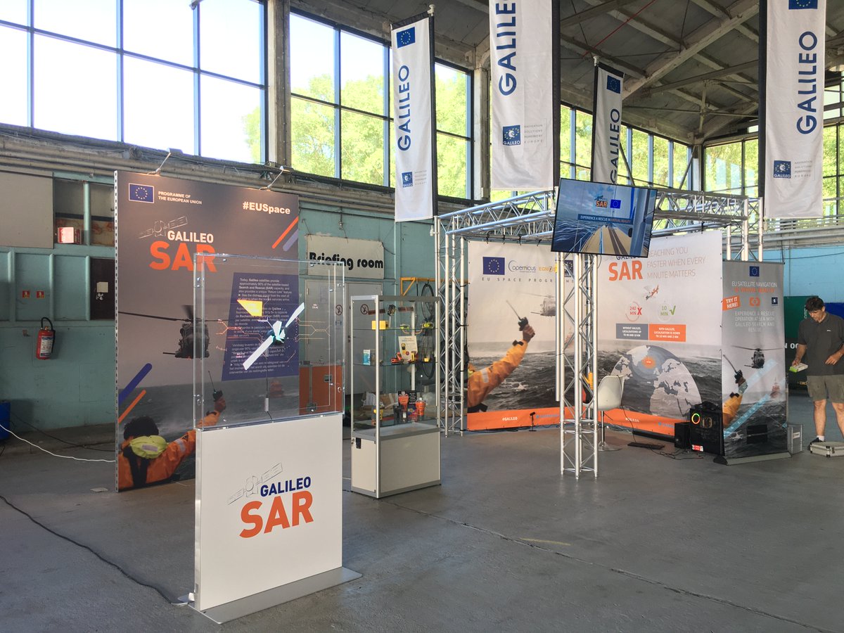 SARGalileo's tweet photo. Just 2 days to wait for the #OpenDoor at #SearchAndRescue  Koksijde (@gem_Koksijde).
We are fine tuning our stand - including of course our #SARmachine !

Come and enjoy the thrill of a #Rescue in #3D #VirtualReality !

@BeAirForce @BelgiumDefence @EU4Space #Galileo @vokkoksijde https://t.co/zYpgJBSMUa