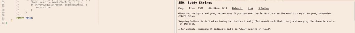 elton2048's tweet image. Good easy one and fake me to take it 🙂
Turns out easy thing is not easy. And I thought there are some simpler solution but found out to be the same one as the editorial 🥱
#leetcode
#leetcodedaily