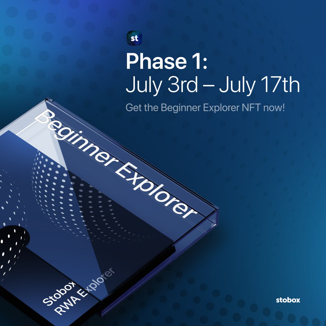 StoboxCompany's tweet photo. 🟢 Phase 1: [July 3rd – July 17th]

Once you successfully claim the final Zealy quest, "You Made It! ✅," you will automatically be granted the  #BeginnerExplorer role on our Discord Server.

⬇️ After that, claim your NFT on the Galxe platform:
https://t.co/YLdoFbbUoS https://t.co/FMNkheNtd4
