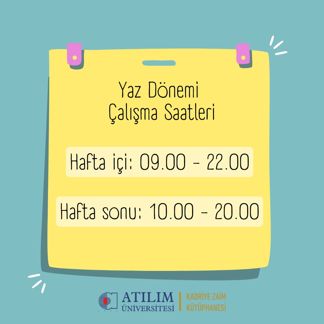 atilimlibrary's tweet photo. Yaz döneminde de kütüphanemize bekleriz 😊🌸

You are welcome to our library during summer 😊🌸 https://t.co/SI3TyS3LYv