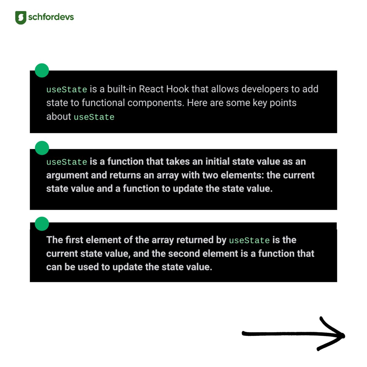 schfordevs's tweet image. Follow for more post like this.

#usestate #reacthooks #webdevelopment #bootcamp #schfordevs