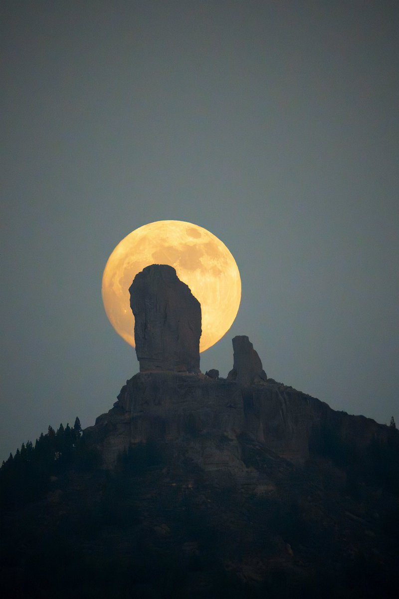 shotbynau's tweet photo. Me he desplazado a la isla vecina para poder hacer esta fotografía. El Roque Nublo y La Luna 🌕 y no podría estar más contento con el resultado 🥹 https://t.co/4R5fUBL76s
