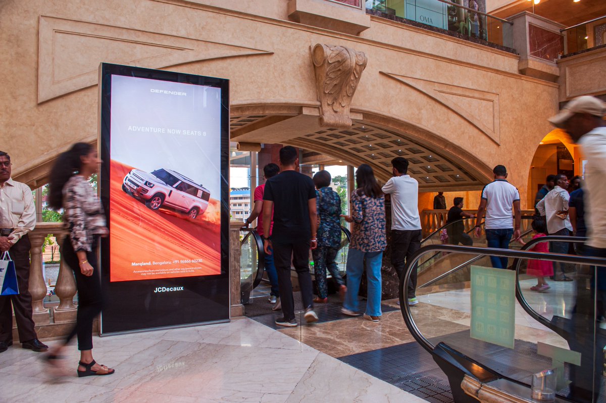 jcdecauxindia's tweet photo. Elevate your adventures and experience unmatched luxury, Discover the new Range Rover Defender now with 8 seats, showcased at UB City Mall, Bengaluru.

#UBCityMall #RangeRoverDefender #8SeatsOfExcellence #8SeatsOfLuxury #JCDecaux #JCDecauxIndia #JCDecauxRetail #oohmedia #OOH https://t.co/KEgA9hyDJ5