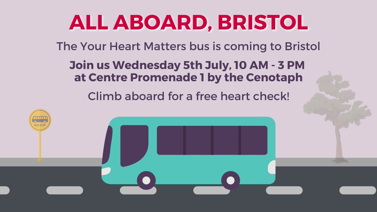 UkValve's tweet photo. All aboard, Bristol!

The Your Heart Matters bus will be open from 10 AM - 3 PM this Wednesday on Centre Promenade 1 by the Cenotaph. Our on-board team of cardiologists will be giving out free heart checks and providing information on Valvular Heart Disease. 

See you there! https://t.co/gatMBgwTsa