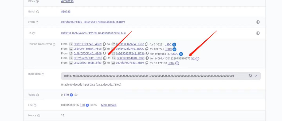 zksync TVL排名第四的velocore疑似有bug，有人反映swap稳定币时99%资金被夹。初步判断是前端路由计算有bug。大家自己稍微注意点 https://t.co/6aquyCyUpO