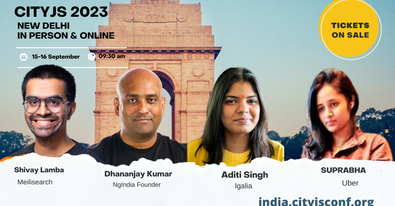 cityjsconf's tweet photo. #Win a ticket for CityJS New Delhi #India event 

To win  - 2 winners every week until our event on 15 Sep!

1. #Follow us 
2. #Retweet 

#javascript #competition