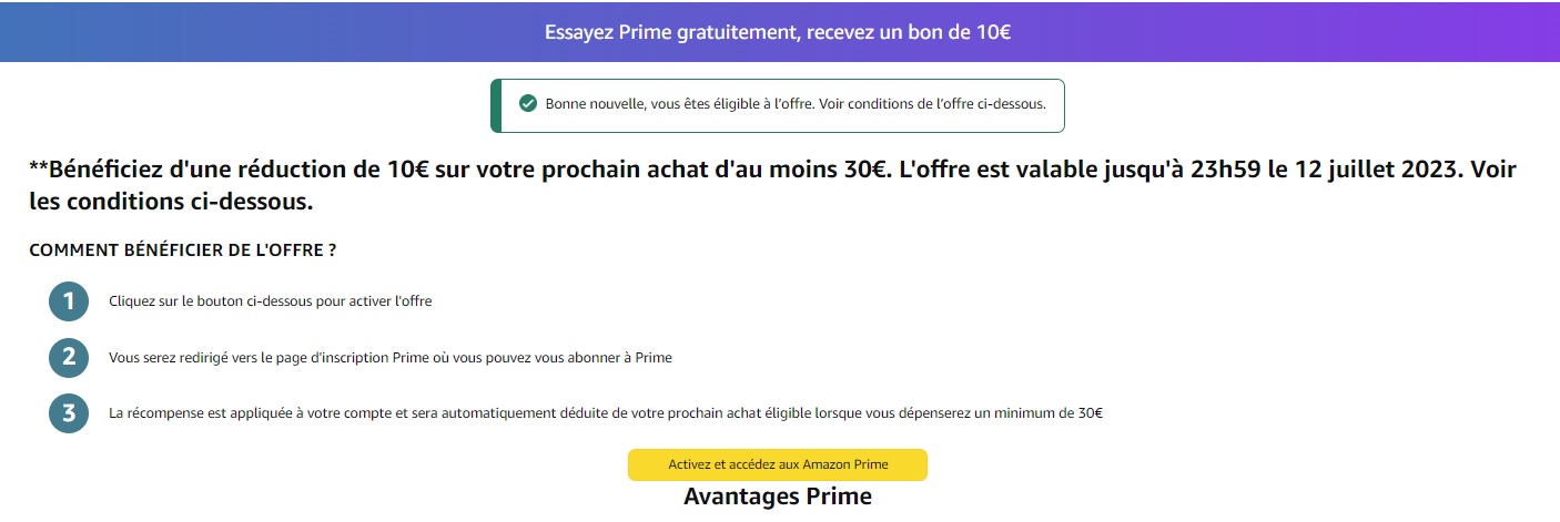 Alert&Go on X: Essayez  Prime gratuitement et recevez une réduction  de 10€ ! Testez votre éligibilité ici ▻    / X