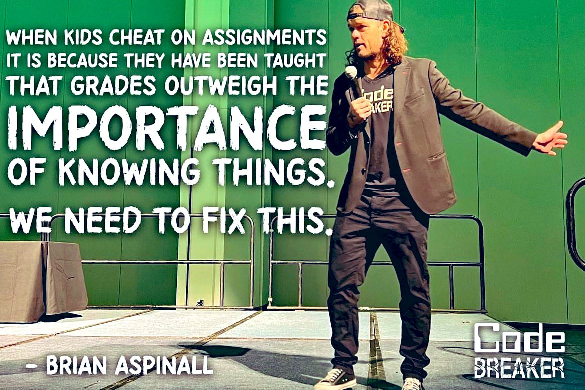 When kids cheat on assignments it is because they have been taught that grades outweigh the importance of knowing things. We need to fix this.