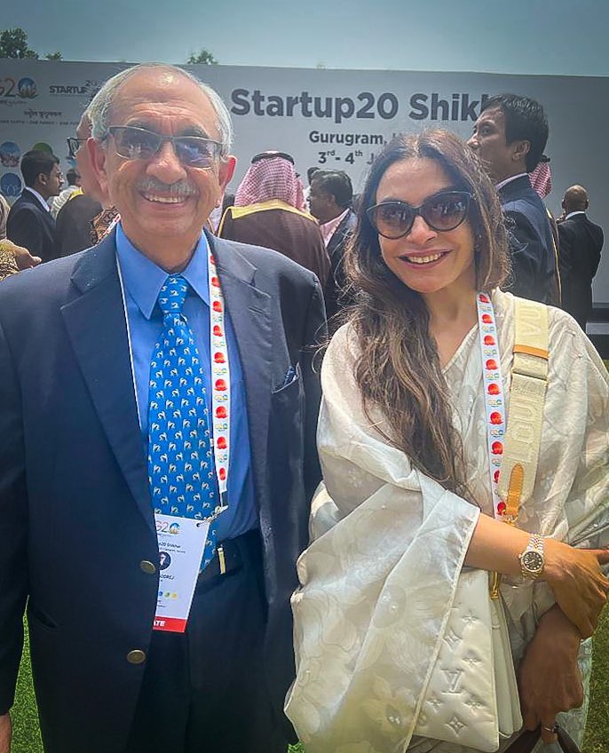 The Chairpersons of the inclusion and the sustainability task-forces in one frame. A moment with Mr Nadir Godrej, the Chair of Sustainability task force, @Startup20org