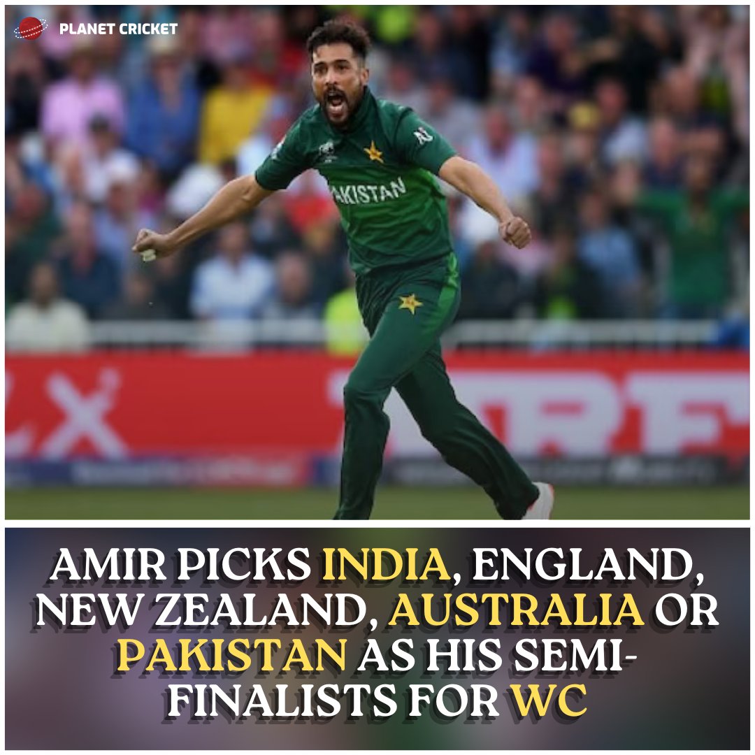 Tplanetcricket's tweet photo. "India Without a Doubt, Because Those Conditions Suit Them Very Well. #England I Think They Will Be the Favorite #NewZealand Always Make It to the #TopFour. Lastly, Either #Australia or #Pakistan Will Be in the Top Four" - #MohammadAmir

#WorldCup2023 https://t.co/phkq16WCHK