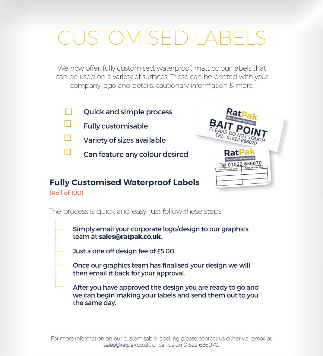 RatPakEng's tweet photo. Customised Labels has never been so easy, follow these quick and simple steps to get started today. #RatPak https://t.co/bKlL2j180D