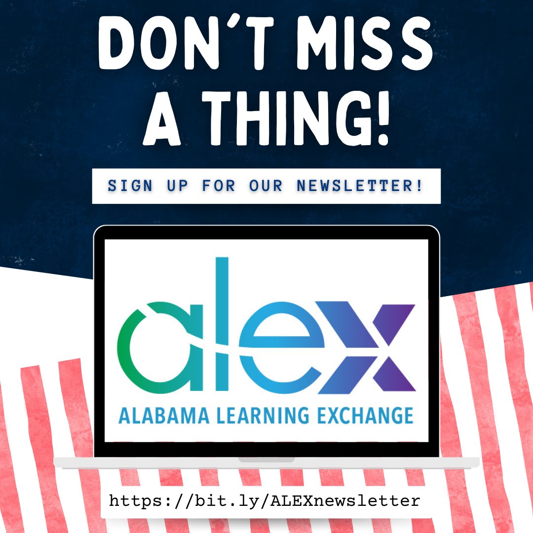 TeachwithALEX's tweet photo. Check your inbox for the July ALEX newsletter! Haven't signed up for our newsletter yet? Sign up now to stay up-to-date on all things ALEX https://t.co/Kt4uCvua6E and check out our newsletter archive here  https://t.co/hPgoqkajmp!
#TeachWithALEX #ALSDEEdTech #AlabamaAchieves https://t.co/MO0691x9p9