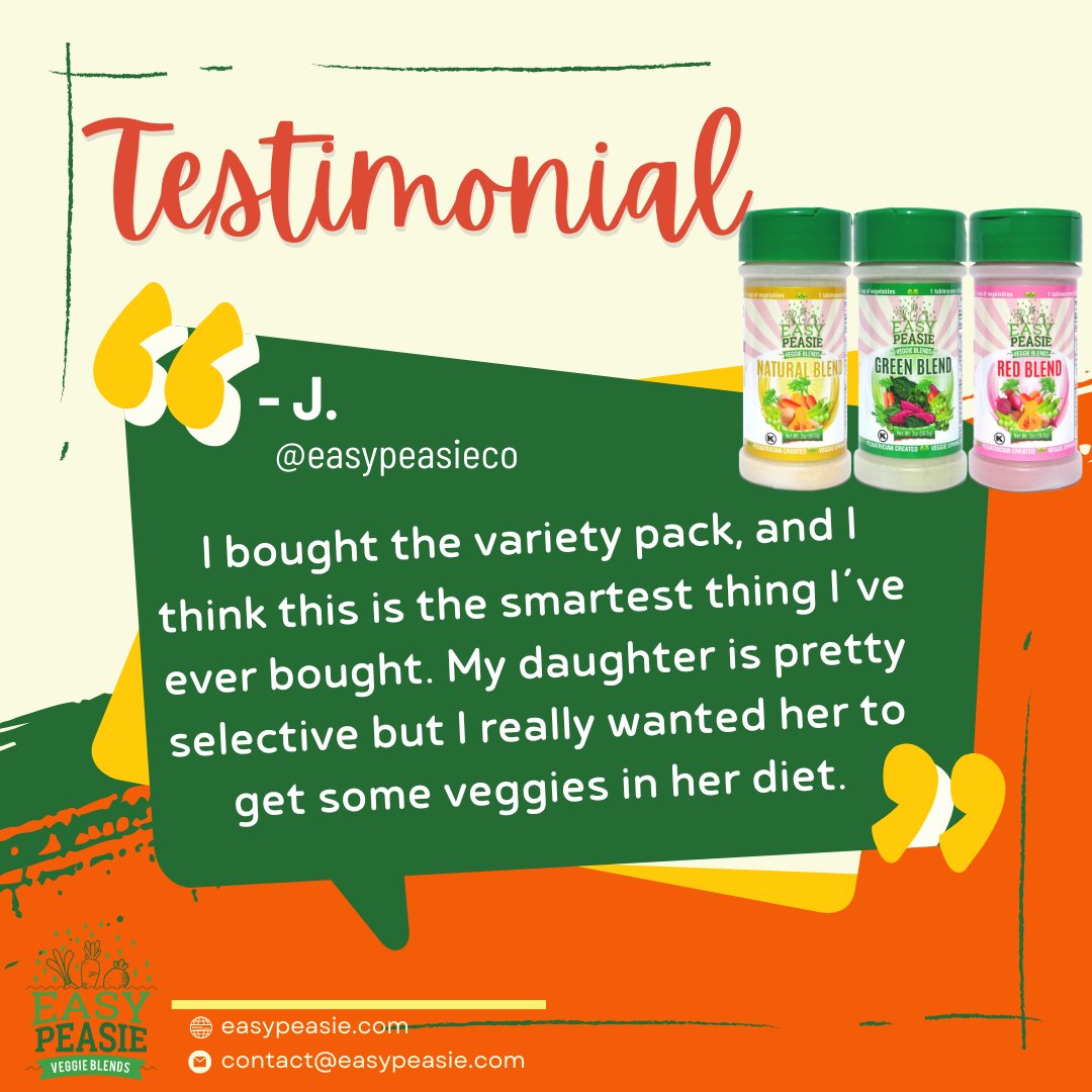 easypeasieco's tweet image. Share your feedback and get a chance to win a free giveaway. Leave a review on our website easypeasie.com or social media and tag us in your photos. #easypeasie #veggiepowder #healthykids #momapproved #pickeater #pickyeaterapproved #customerfeedback #customertestimonial
