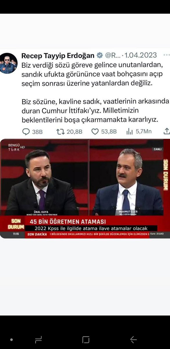 Sayın Cumhurbaşkanım yapacağız dediğiniz her şeyi yaptınız.

Eski Milli Eğitim Bakanı 
Sayın Mahmut Özer’in bahsettiği

"2022 KPSS ile 
İlave Öğretmen Ataması yapılacak

Devlet sözünün yerde kalmayacağını biliyoruz sayın 
<a href="/RTErdogan/">Recep Tayyip Erdoğan</a>

#Kabineden2022yeEKATAMA