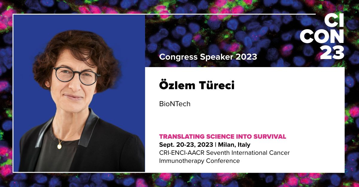 Join us as the co-founder of BioNTech(@BioNTech_Group), Dr.Özlem Türeci (@DrOzlemmTureci) enlightens us about the current development and future of mRNA-based immunotherapies at #CICON23 in Milan, Italy Sept 20-23 bit.ly/3oQt9Dm