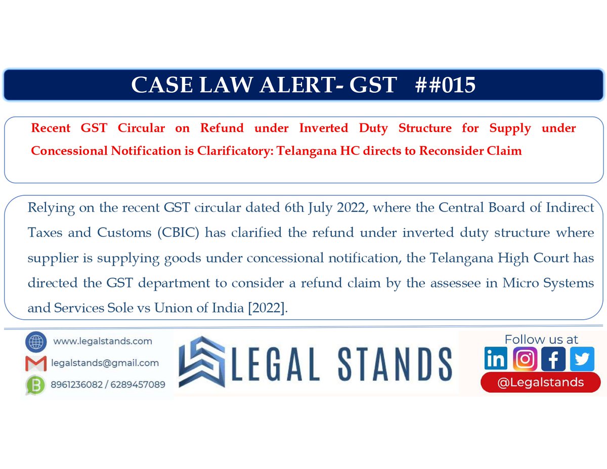 #gst #gstupdates #gstcaselaws #cgst #icgst #sgst #gstlitigation #gstsupport #litigation #litigationlawyer #ca #cma #cs #advocate #tax #indirecttax #legalStatnds #gstwithlegalstands #icai #icmai #icsi #cgst #sgst #igst #gstindia #gstnews #gstcaselaw