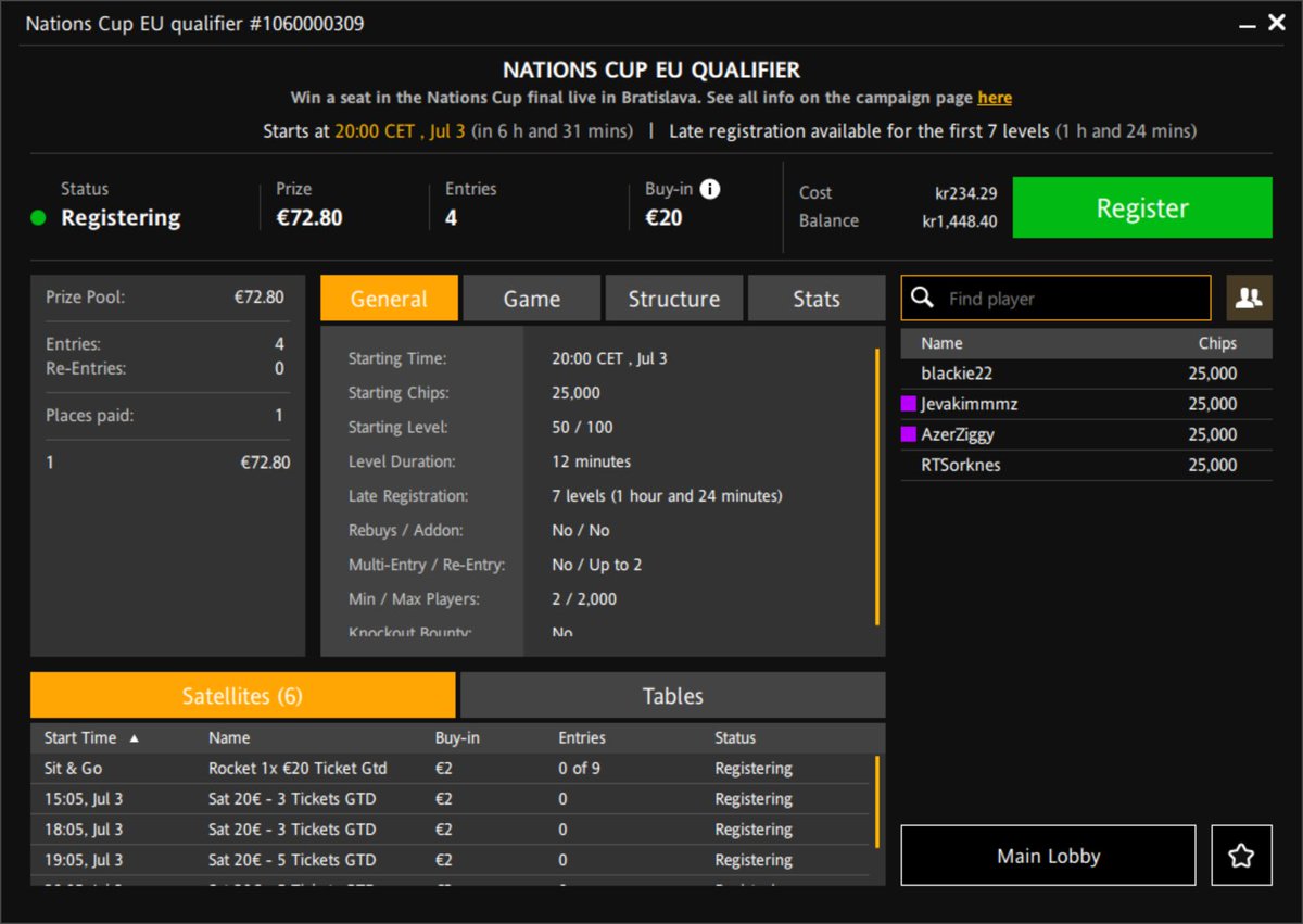 CoolbetGames's tweet image. Play Nations Cup tonight and win a seat in the grand final i Bratislava 7th September. 9 
players in the final will play for €20.000 pricepool.
Se all info here: coolbet.com/eu/poker-natio…

#onlinepoker #poker #addedvalue