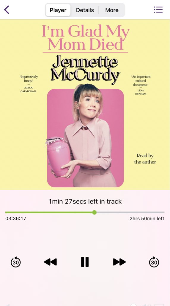 My current @BorrowBox listen: #imgladmymomdied by @jennettemccurdy. Very insightful….