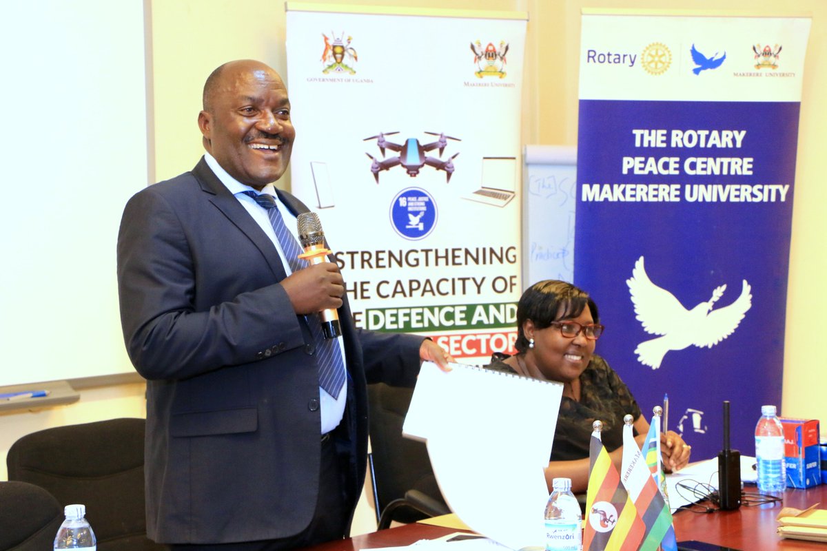 Mafumboc3's tweet photo. In his opening remarks, the Chairperson, Grants Management Committee @RIFMakerere, Prof. Fred Masagazi Masaazi, thanked the Principal Investigator and the Research Team for having credible stakeholders in the study "Strengthening the Capacity of Defence and Security in Uganda https://t.co/Pmkg8obHPs