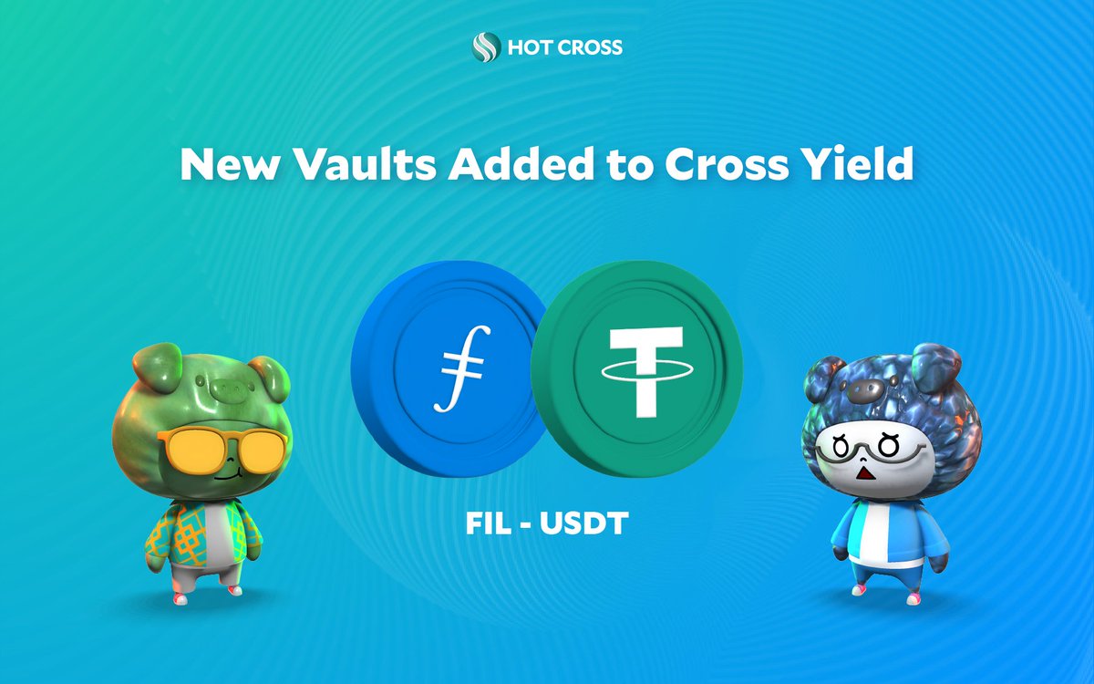 🚜 New Vaults Added To Cross Yield 👩‍🌾 $FIL - $USDT 9.24% APY 🌐 @Filecoin is the largest decentralized data storage marketplace, protocol, & cryptocurrency. ⚡️ Explore the seamless Auto Compound experience with Cross Yield! 📍 hotcross.link/YIELD