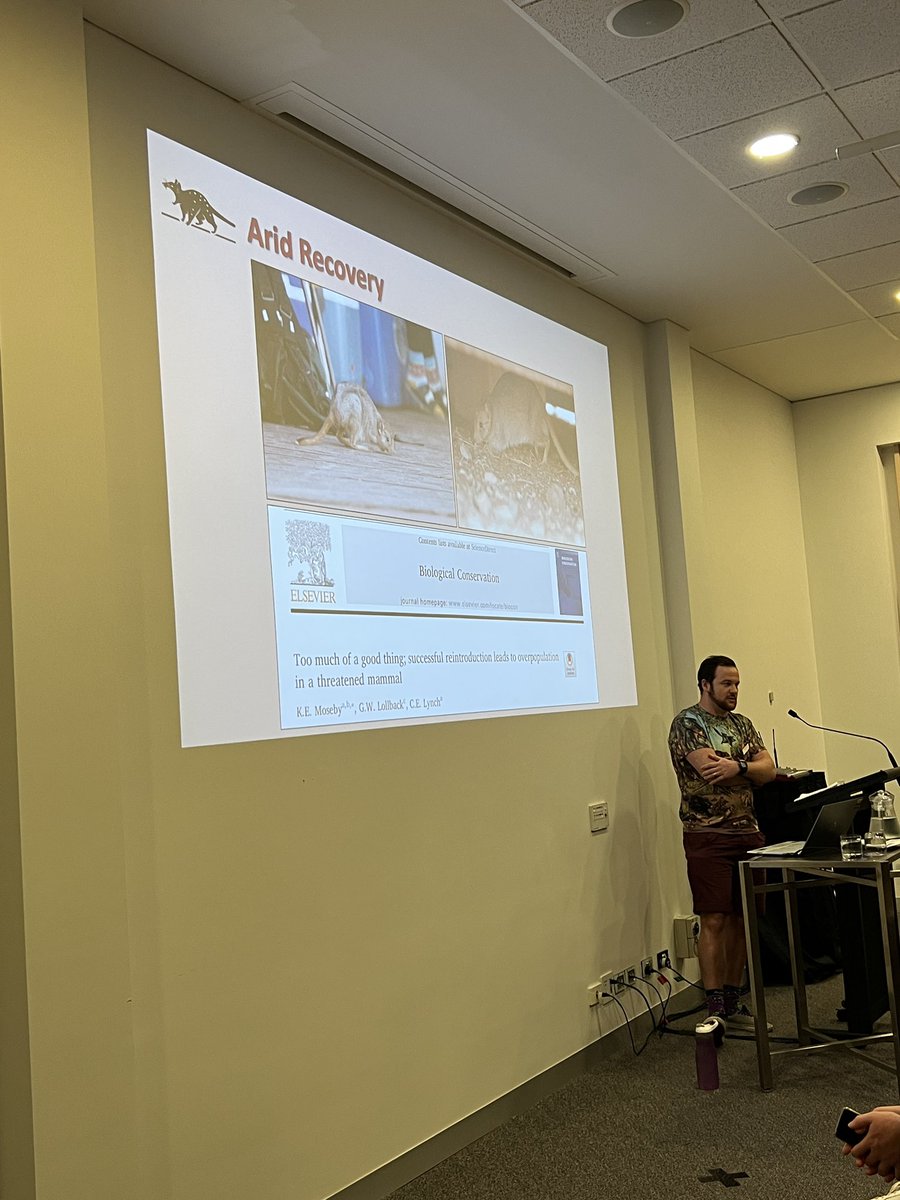 Justine E Hausheer (@justinehausheer) on Twitter photo Australia has a lot of fenced reserves for threatened species. But what happens to those critters when you reintroduce native predators? Ben Stepkovitch breaking down some cool work from <a href="/AridRecovery/">Arid Recovery</a> #ESAus2023 #ESAus23 #wildoz Australia has a lot of fenced reserves for threatened species. But what happens to those critters when you reintroduce native predators? Ben Stepkovitch breaking down some cool work from <a href="/AridRecovery/">Arid Recovery</a> #ESAus2023 #ESAus23 #wildoz