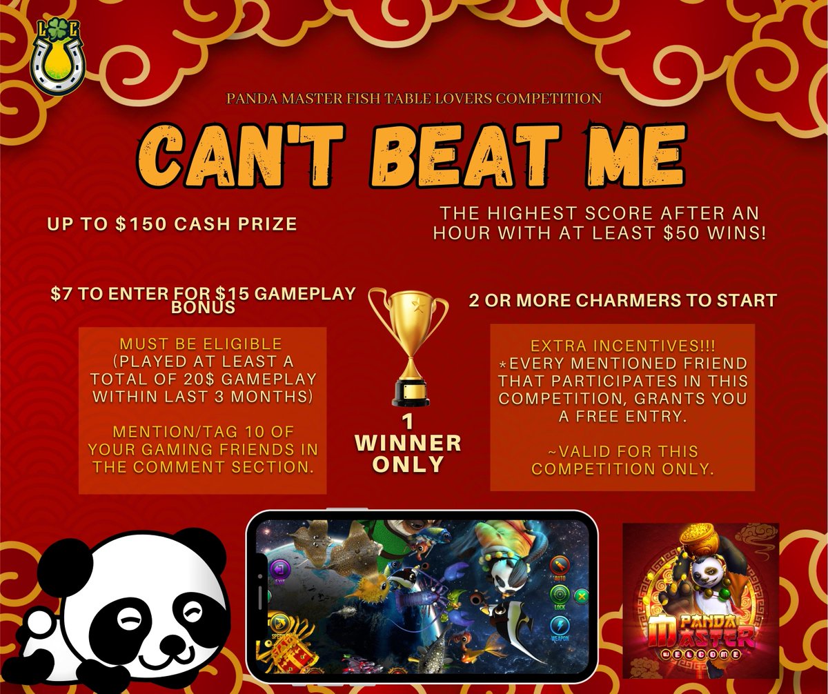 Snapsh0tSn1per's tweet image. 𝐏𝐚𝐧𝐝𝐚 𝐌𝐚𝐬𝐭𝐞𝐫 𝐅𝐢𝐬𝐡 𝐓𝐚𝐛𝐥𝐞 𝐋𝐨𝐯𝐞𝐫𝐬! This time is yours 🤩

Let's start the fire and leave us winning up to $𝟏𝟓𝟎 𝐂𝐀𝐒𝐇! 🔥🍀

Join us now before it's over 💪

##competition #onlinegaming #fishtable #gamers #win #cash #LuckyCharmers