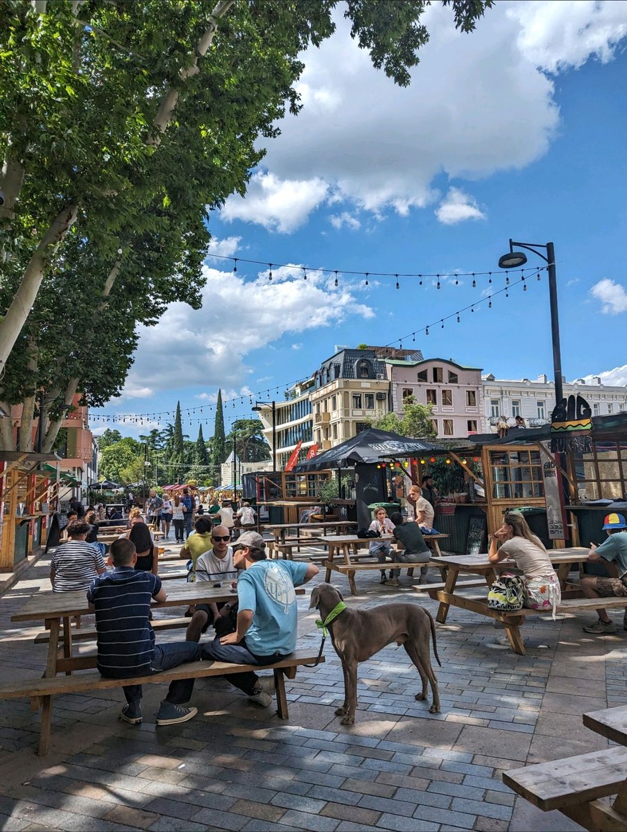 GelaKvashilava's tweet photo. Good placemaking makes use of underutilized space to enhance the urban experience. Orbelian Square, placemaking in Tbilisi works, as it invites people for interaction and supports local businesses @TbilisiCity @PlacemakingX @EASSTransport @PfRS_Georgia https://t.co/rPkEEDR5Ey