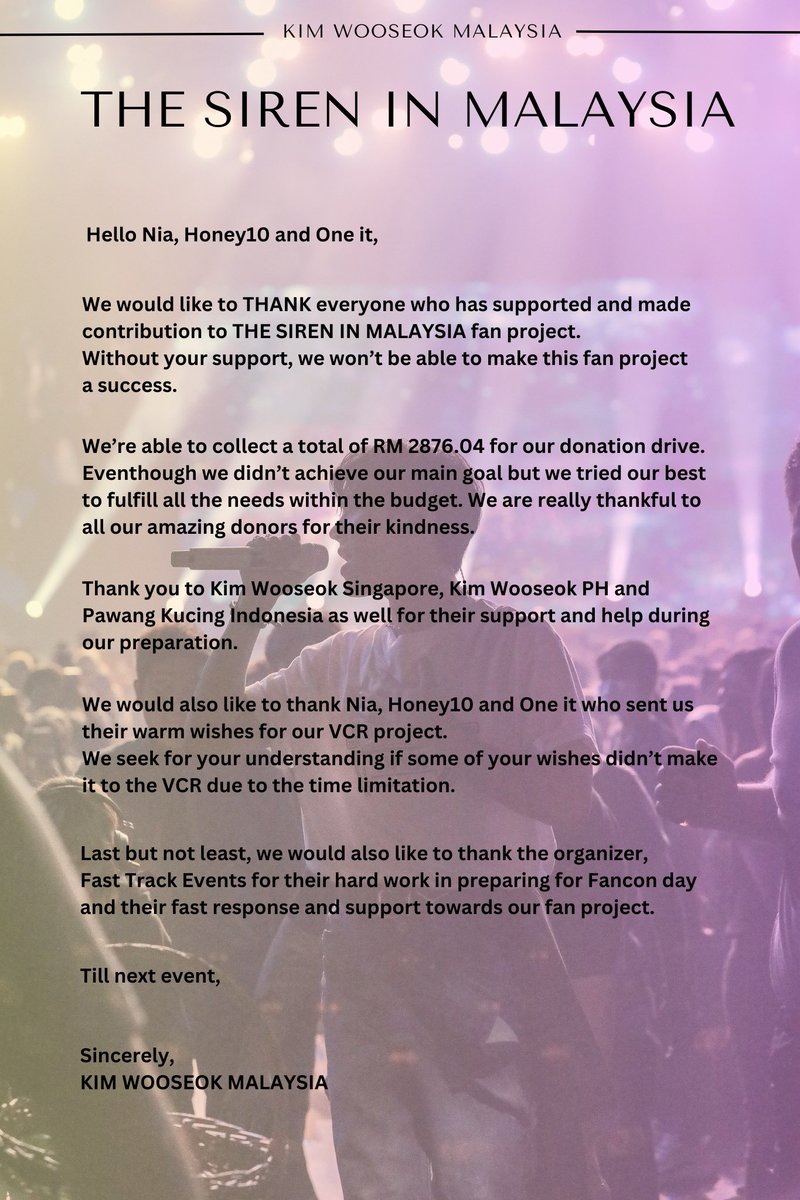 KIMWOOSEOK_MY's tweet image. 🌸 KIM WOOSEOK ASIA FANCON 2023 IN MALAYSIA [THE SIREN] 🌸

As Kim Wooseok has sucessfully complete his ASIA FANCON 2023 IN MALAYSIA [THE SIREN] last week , we would like to extend our utmost gratitude to everyone who contributed to make #KIMWOOSEOKinMY a success and actively…