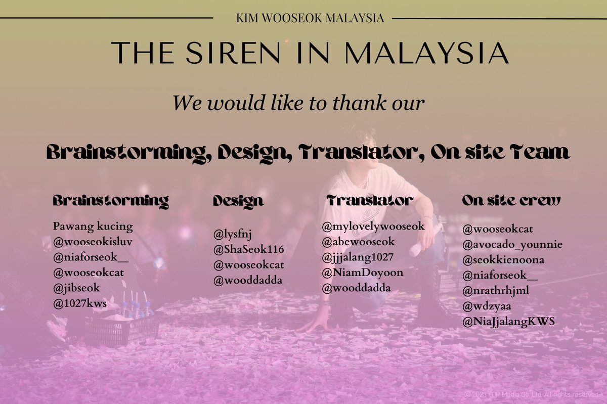 KIMWOOSEOK_MY's tweet image. 🌸 KIM WOOSEOK ASIA FANCON 2023 IN MALAYSIA [THE SIREN] 🌸

As Kim Wooseok has sucessfully complete his ASIA FANCON 2023 IN MALAYSIA [THE SIREN] last week , we would like to extend our utmost gratitude to everyone who contributed to make #KIMWOOSEOKinMY a success and actively…