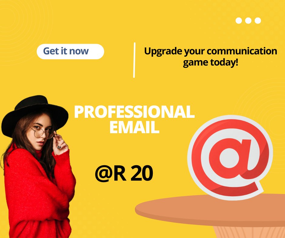 TruehostSA's tweet photo. 📧 Elevate Your Image with Pro Emails! 💼🌟
Boost credibility, impress clients, and enhance communication! 💯🔒
Upgrade today! Contact us for a personalized email address. 💼📧
https://t.co/iJjMGKZmpO
#MiWayMondays SAFA 
#CorenzaParaC
#MoreThanARusk
#ProEmails https://t.co/zrgmizfGB5
