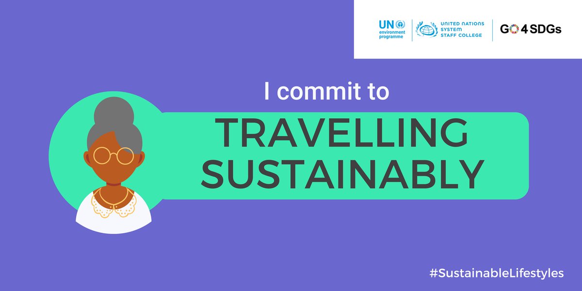 In everything you do/choose (career,hobby, business,leisure,housing, consumer goods,transportation means etc),  let it be sustainable.
In its sustainability, may it be environmental friendly. 
Let’s adhere to sustainable lifestyles.
@UNEP @UNSSC #sustainablelifestyles #sdgs2030