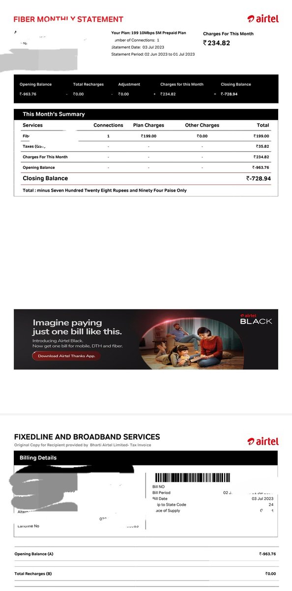 abhi7200's tweet photo. @airtelindia How come you send someone else's bill to me? I don't understand how someone else's email address gets attached to some other person. Isn't it violation of user privacy whose details came to my email address? https://t.co/aa5KkyhKkK