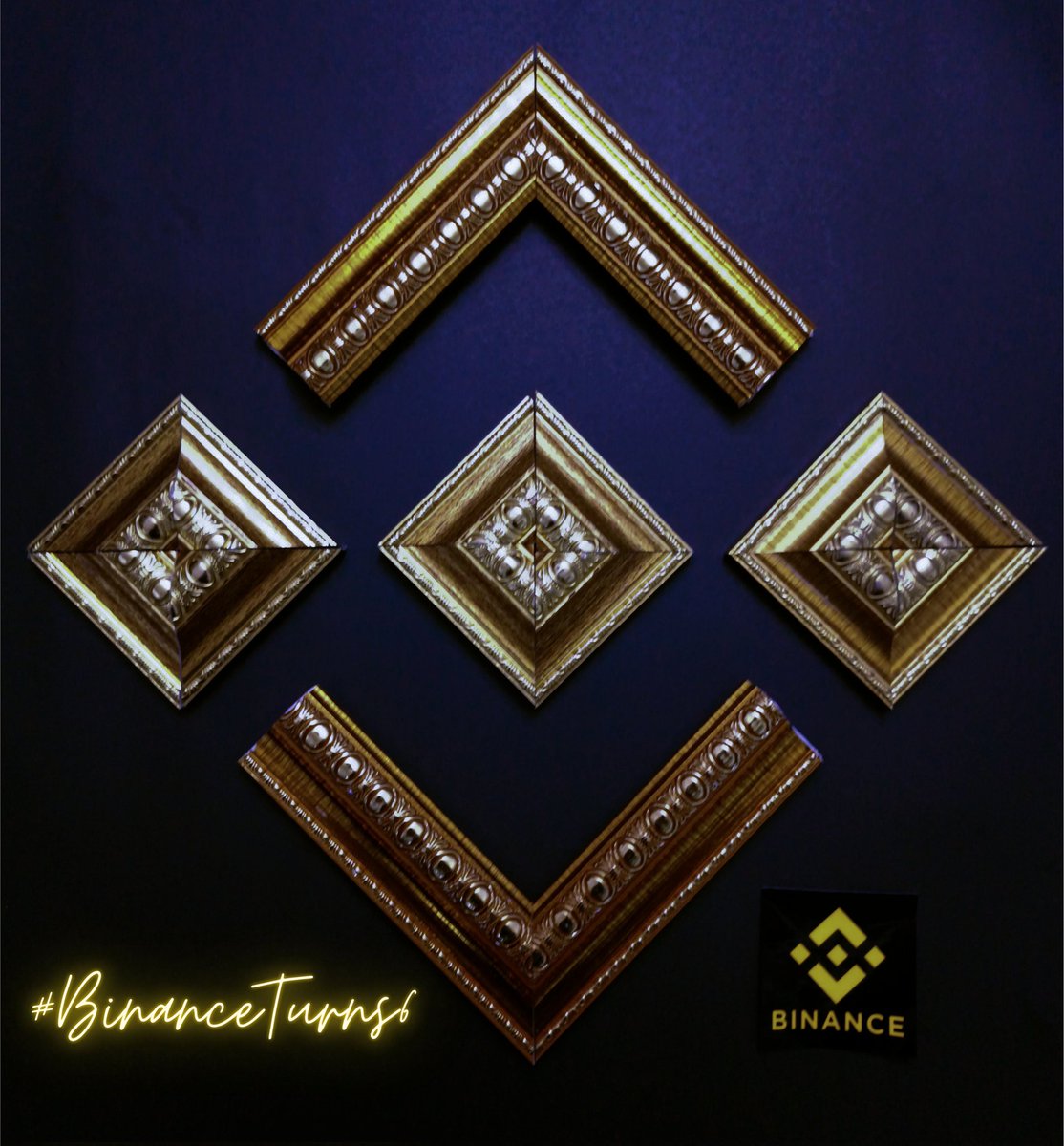 TakeshiSendo02's tweet photo. @binance Happy 6th Anniversary! 
Took me 2 days to cut this wood and turn it into your logo. #BinanceTurns6 https://t.co/gKvuzvPylP