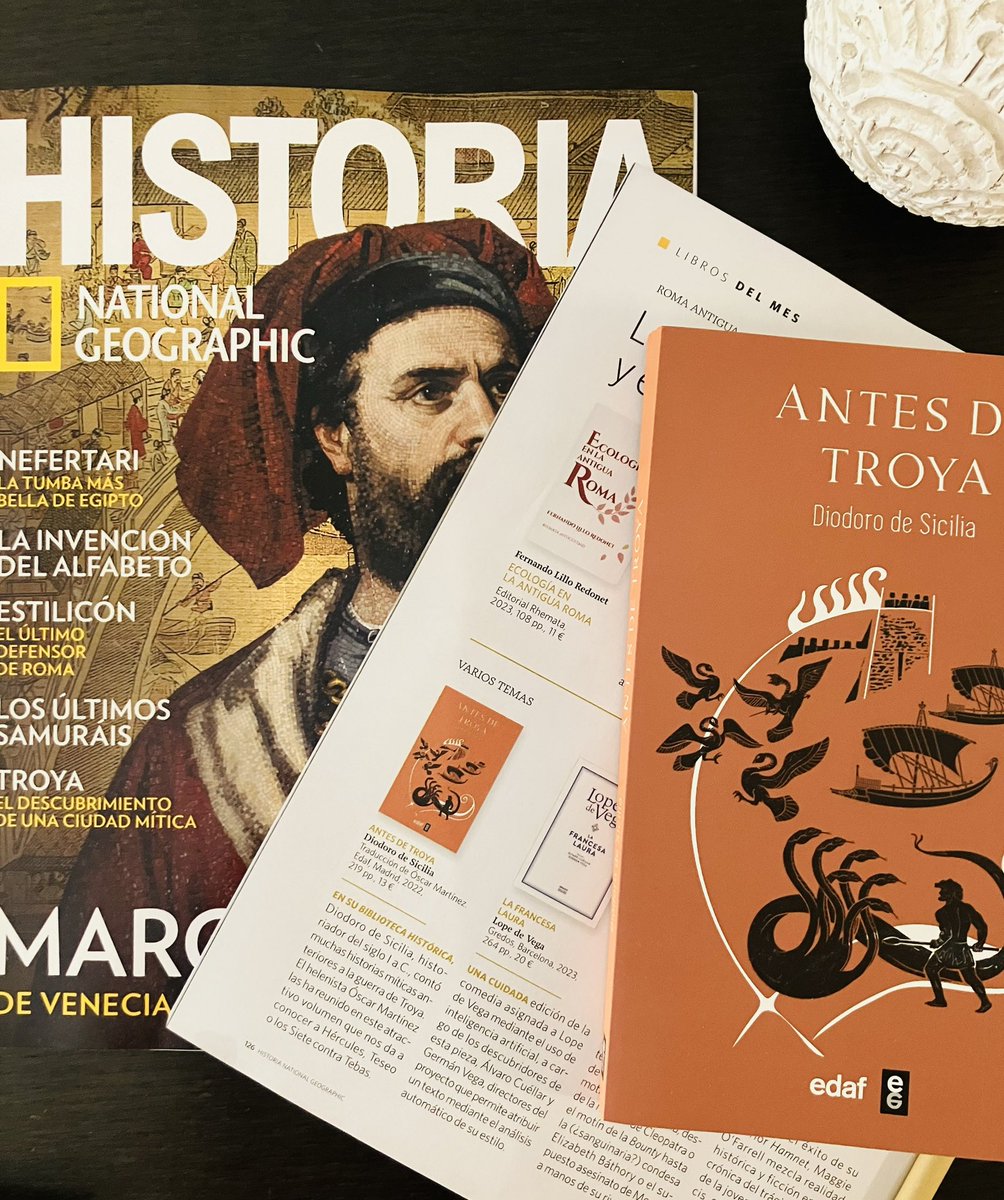 EditorialEdaf's tweet photo. 🏛️ ‘Antes de Troya’, de Diodoro de Sicilia, con prólogo, traducción y notas de @oscarmnezgarcia, quien reúne muchas de las historias míticas de la ‘Biblioteca histórica’ del clásico autor, recomendado en el último número de @HistoriaNG 🙌🏻
#LibrosDelMes #Correalquiosco https://t.co/FSobYnASGF