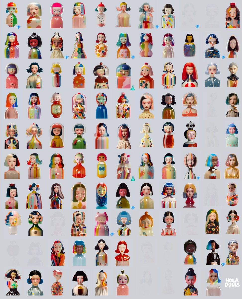 annadart_artist's tweet image. Gm in colors 🎨

This goes beyond faster than I could imagine!
𝗛𝗢𝗟𝗔 𝗗𝗢𝗟𝗟𝗦: 🔥 𝗶𝗻 𝟮𝟰 𝗵𝗿 𝟭𝟲 𝗱𝗼𝗹𝗹𝘀 𝗰𝗼𝗹𝗹𝗲𝗰𝘁𝗲𝗱 🔥

🎎 96 minted, TSM 🙏
⏰ 𝗢𝗡𝗟𝗬 𝟭𝟰 𝗟𝗘𝗙𝗧
🧃 0.032e
💎👗Special traits: future giveaways

Among owners: @Rrose_Selavy_11 @RogerHaus…