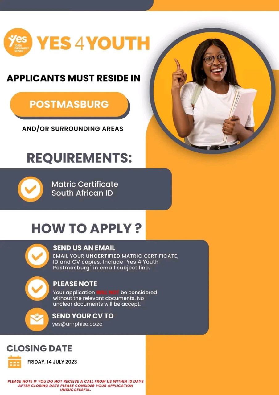SA Youth Vacancies on Twitter: "📌We are looking for applicants to join
