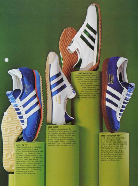 1974 adidas catalogue SL 72 - Rom - Country - Munchen 72 #adidas #vintage