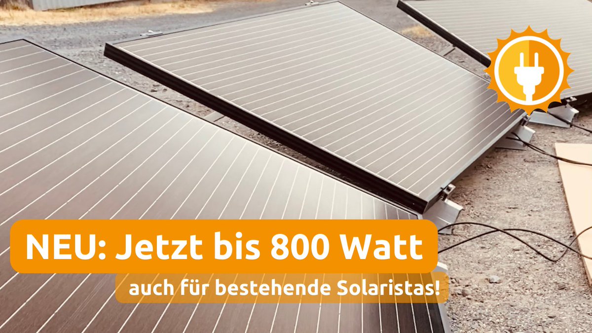 solarista_shop's tweet photo. Die neuen Solarista Varianten mit bis zu 800 Watt Leistung findest du jetzt für alle Montagearten bei uns im Shop!☀️ Auch wenn du schon eine Solarista hast, kannst du diese mit unseren Upgrade-Paketen erweitern. Alle Infos unter https://t.co/RLqd3K7yzz💡
#PowerToThePeople #MiniPV https://t.co/Qj8S0lCIEz