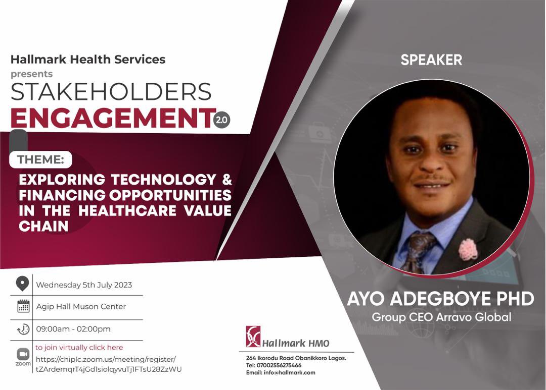 beingnej's tweet image. Mr Ayo Adegboye PHD Group CEO Arravo Global will also be present at the upcoming Stakeholders Engagement!. You don’t wanna miss out on this guys 😉. 

Save the date and mark your calendars. 
#HHSLStakeholdersEngagement2 #HallmarkHmo