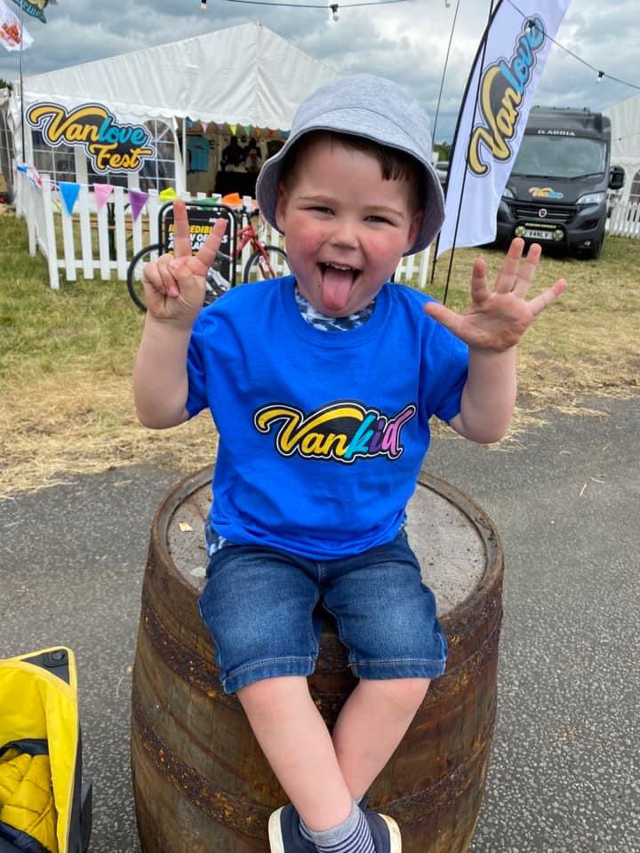 vanlovefest.com/shop How cute does Henry look in his Vankids Merch #vanlove #vanlovefest #merch