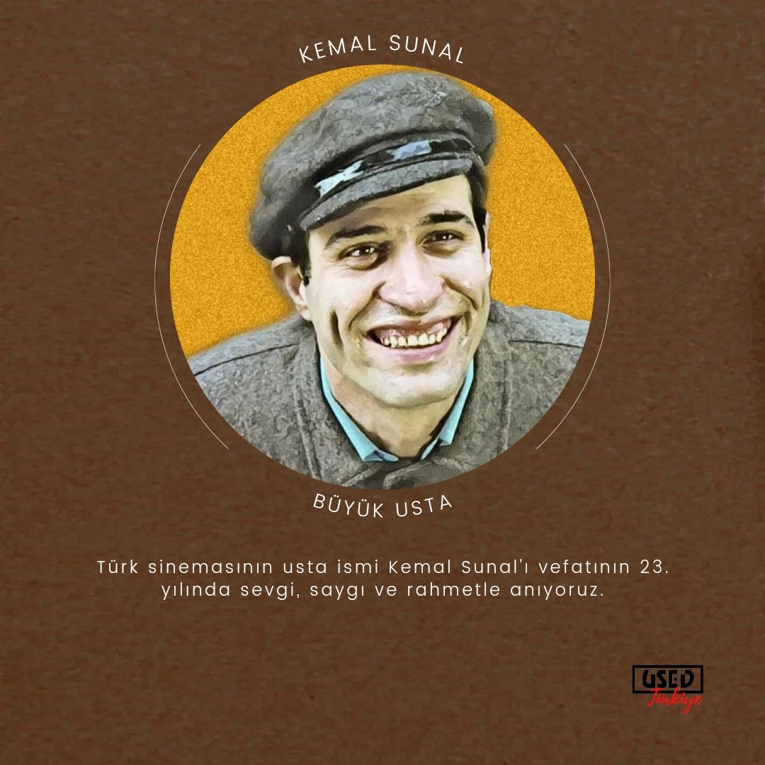 usedtr's tweet photo. Türk sinemasının usta ismi Kemal Sunal'ı vefatının 23. yılında sevgi, saygı ve rahmetle anıyoruz. #KemalSunal https://t.co/EAL5WBcsUr