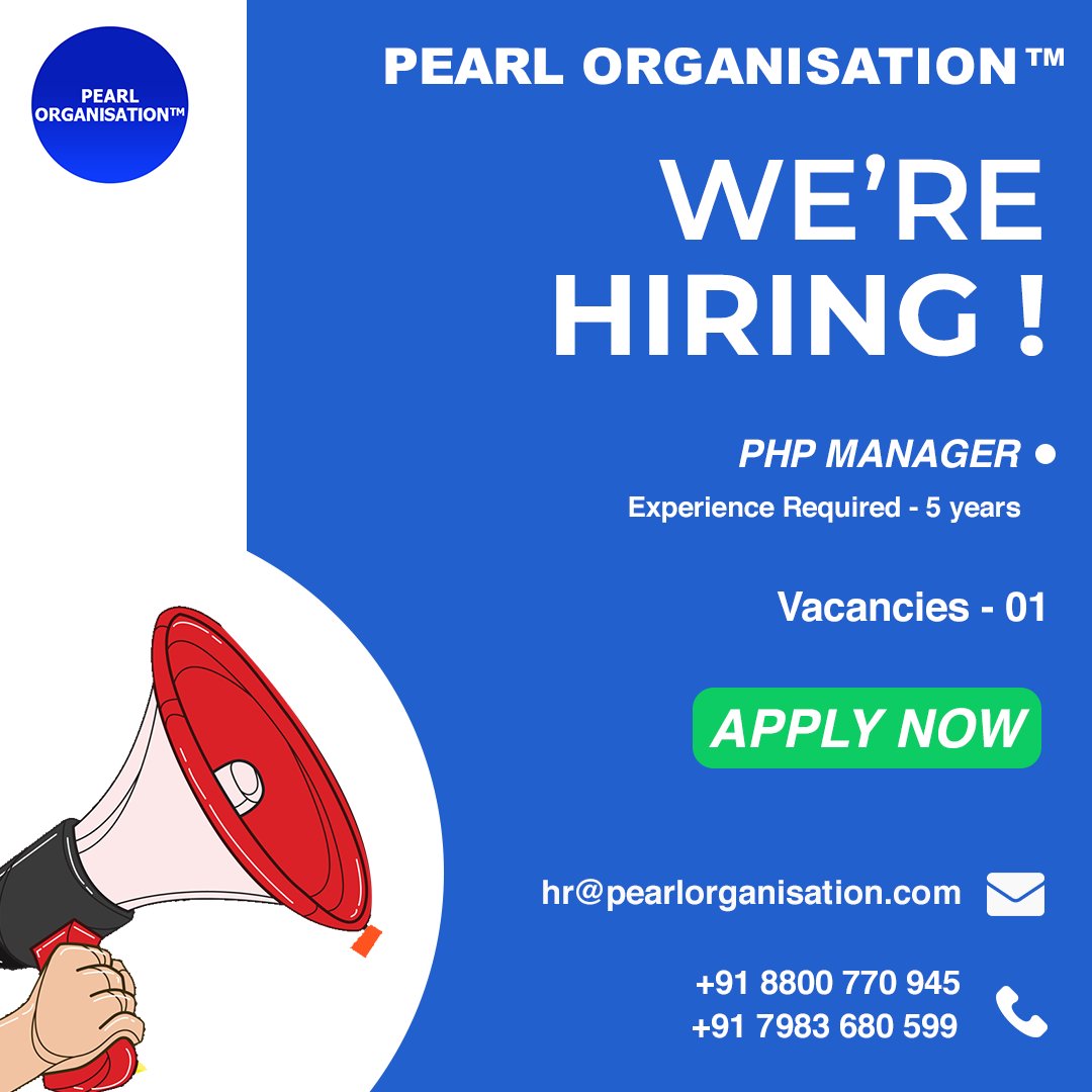 We are looking for #PHP_Manager at our #Dehradun_HQ Location.
.
Experience Required: 5 Years 
Vacancies - 01
.
Visit - pearlorganisation.com/careers
#dehradun #PHP_Jobs  #Looking_Job #Jobs #job_in_dehradun #Pearl_Organisation #programming #urgentopening #lookingforjob #PHP_Manager