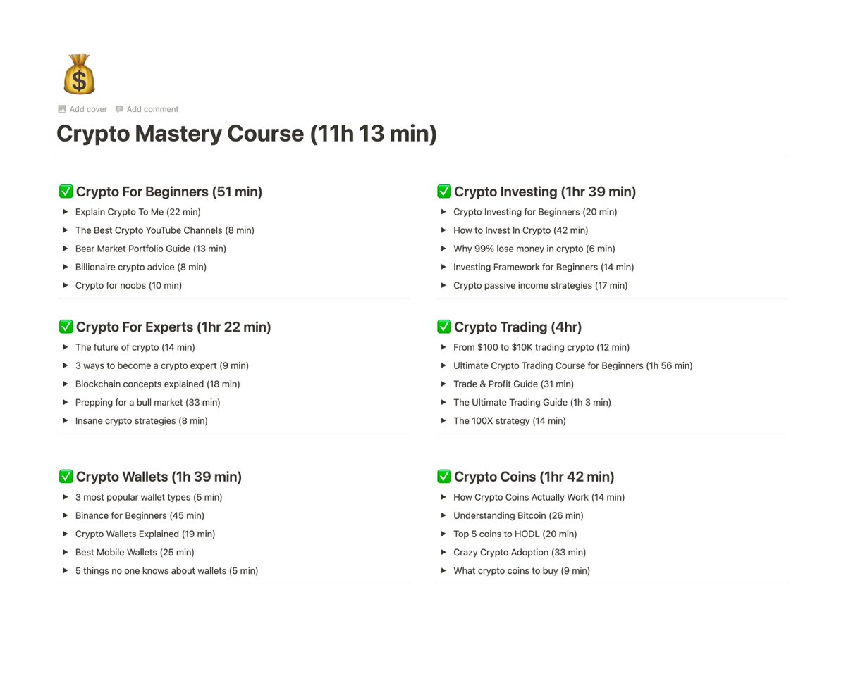 Crypto is the best way to make $50K/month in 2023.

But 97% don’t know anything about it.

So I built Crypto Mastery Course.

30 videos &amp; 11 hours material

Easily worth $997, but next 24 hrs its FREE!

To get it:

1. Follow me (so I can DM you)
2. RT this tweet
3. Reply "SEND"