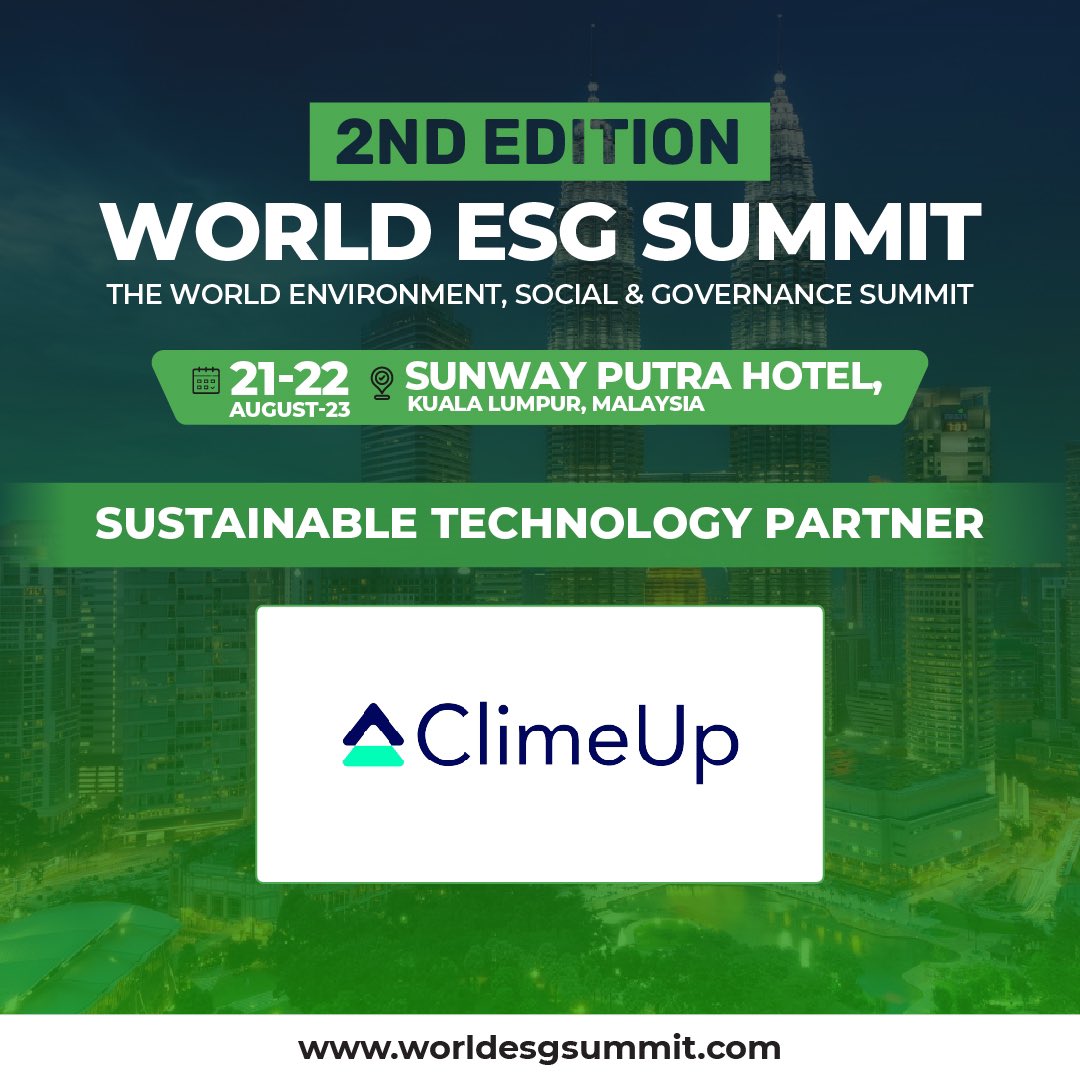 GXellence's tweet photo. Announcement 📣
We are thrilled to announce that ClimeUp will be joining us as a (Sustainable Technology Partner) for the 2nd Edition of the World ESG Summit.
For more information about the summit, please visit https://t.co/8ADpZ6q5SO
#WorldESGSummit #SustainabilityMatters https://t.co/lHVaJgIice