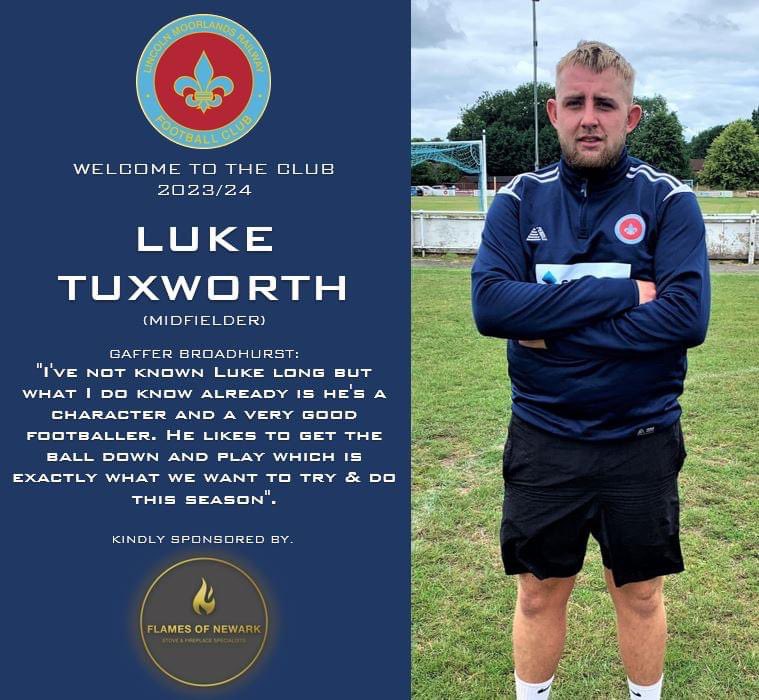 LMRAFC's tweet photo. Let's kick the week off with a Signing ✍🏻

&amp; this one needs no introduction 👀 as we welcome back @tuxworth_luke for 23/24

Thanks to Flames of Newark for sponsoring Tucky!

#LMRAFC https://t.co/zjGWPBQR8d