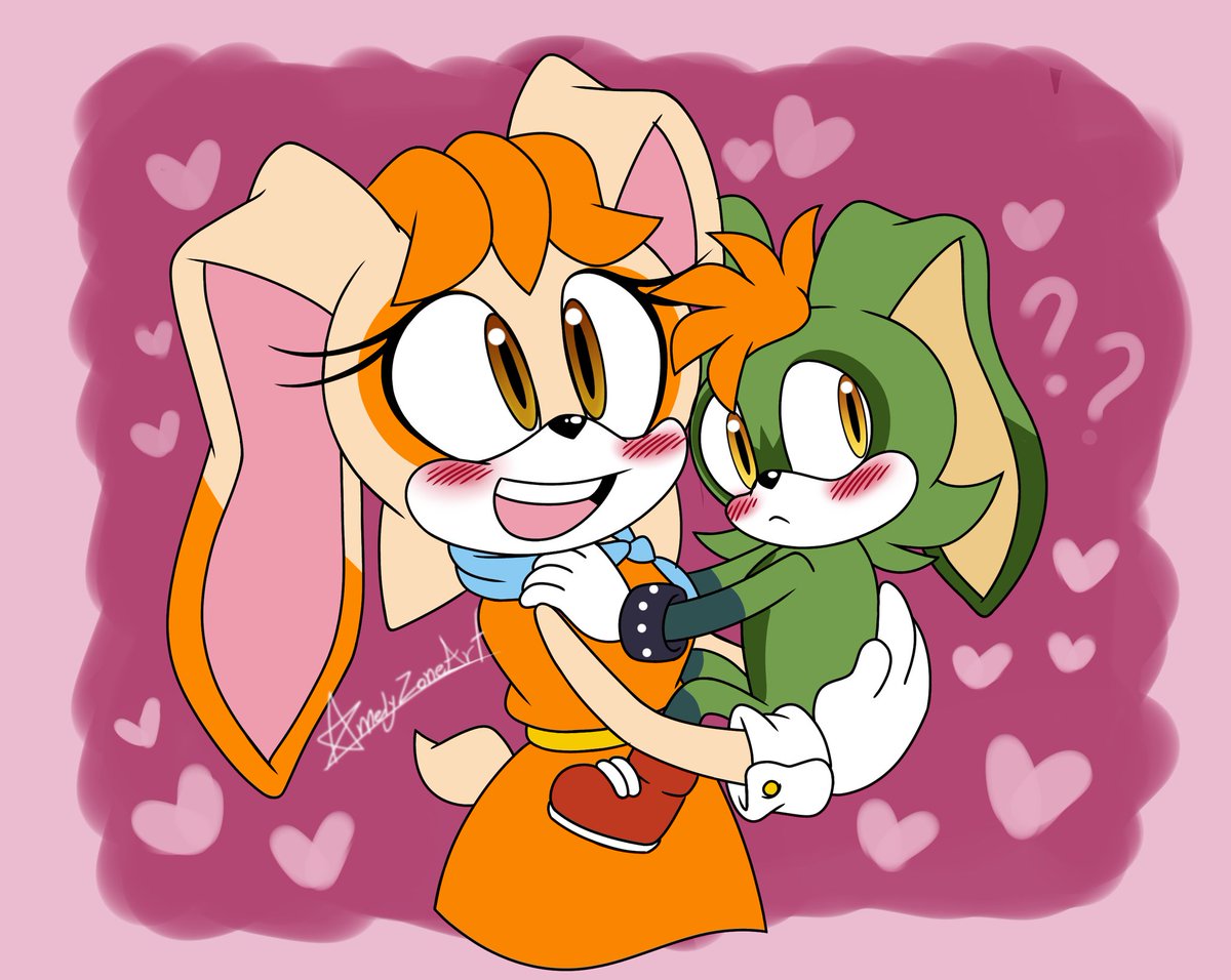 I made a little brother(his name is Rocky).....She love him.💛💚

#Vectilla #sonic #sonicfanart
#creamtherabbit #sonicau