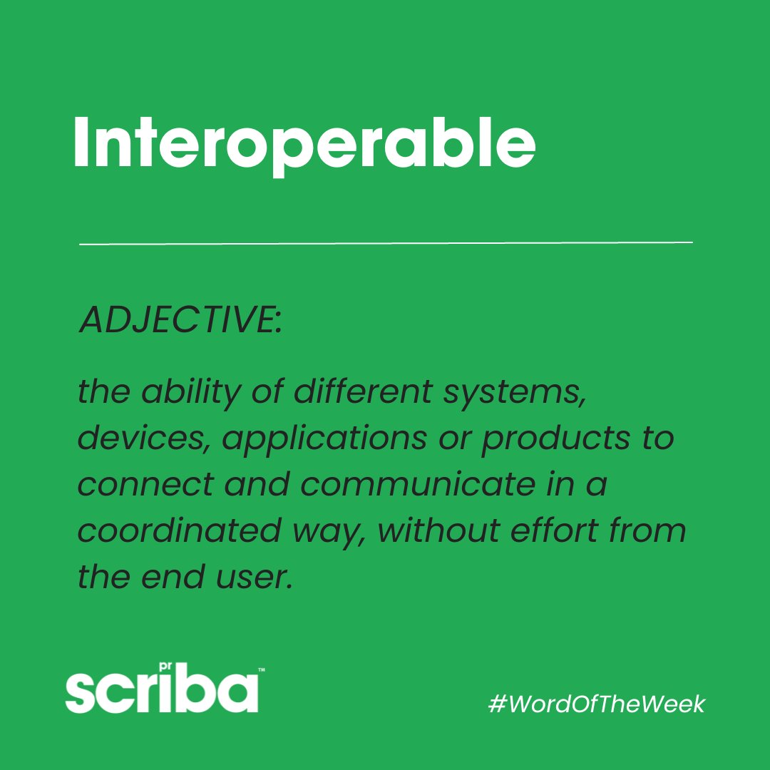 ScribaPR's tweet photo. #WordOfTheWeek: Interoperable.
The Electronic Communications Code (#ECC), for example, mandates that #telecoms networks and services must be interoperable — allowing seamless #connectivity and communication between different providers and technologies.
#Altnets https://t.co/iONxSxusVN