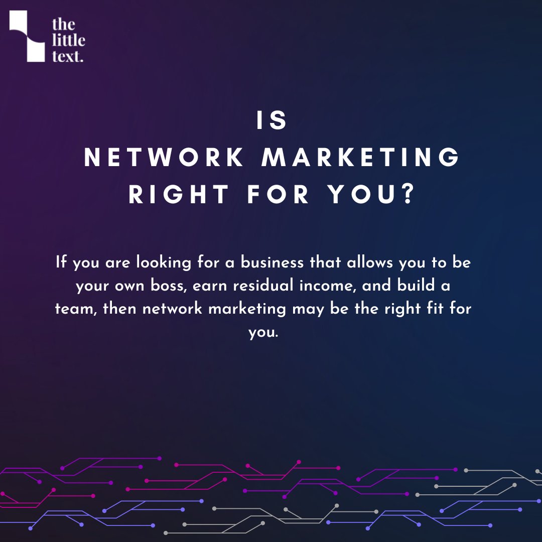 thelittext's tweet photo. Network marketing is not a get-rich-quick scheme, but it is a legitimate business opportunity that can provide you with financial freedom.

#networkmarketing #rightforyou #business #entrepreneur #opportunity #networkmarketing #benefits #workfromhome #residualincome #team https://t.co/pF3a2uHqce